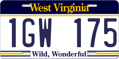 WV license plate 1GW175