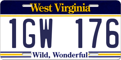 WV license plate 1GW176