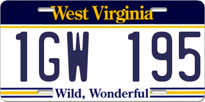 WV license plate 1GW195