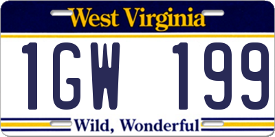 WV license plate 1GW199