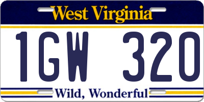 WV license plate 1GW320
