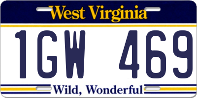 WV license plate 1GW469