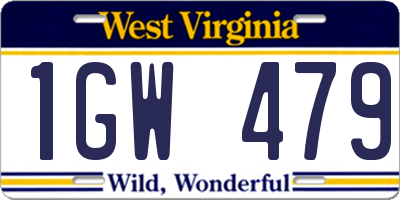 WV license plate 1GW479