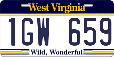 WV license plate 1GW659