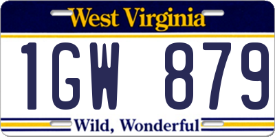WV license plate 1GW879