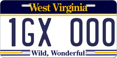 WV license plate 1GX000