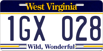 WV license plate 1GX028