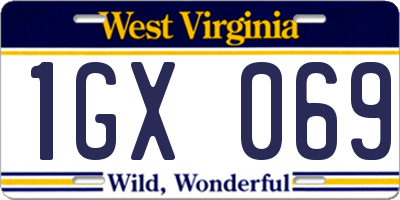 WV license plate 1GX069