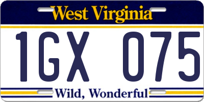 WV license plate 1GX075