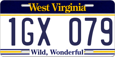 WV license plate 1GX079
