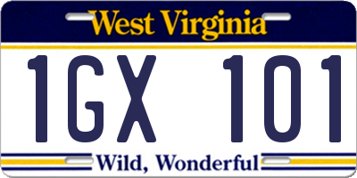 WV license plate 1GX101