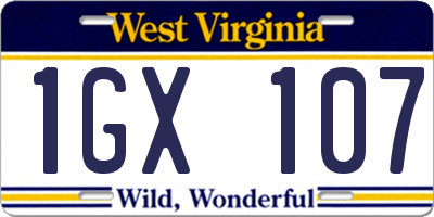 WV license plate 1GX107