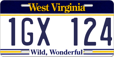WV license plate 1GX124