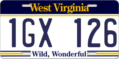 WV license plate 1GX126