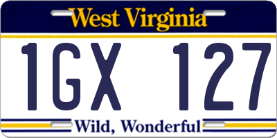 WV license plate 1GX127
