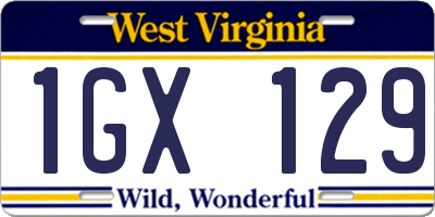 WV license plate 1GX129
