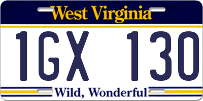 WV license plate 1GX130