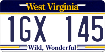 WV license plate 1GX145