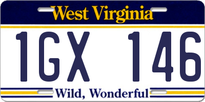 WV license plate 1GX146