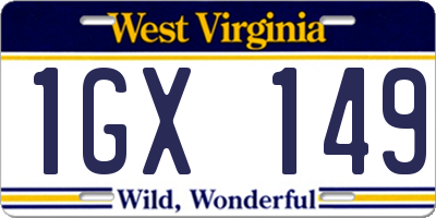 WV license plate 1GX149