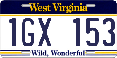 WV license plate 1GX153