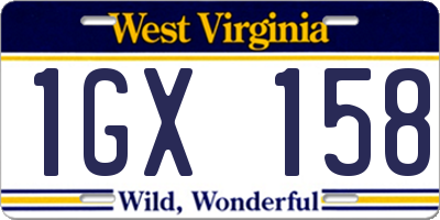 WV license plate 1GX158