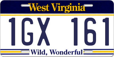 WV license plate 1GX161