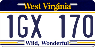 WV license plate 1GX170