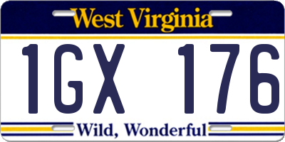 WV license plate 1GX176