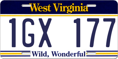 WV license plate 1GX177