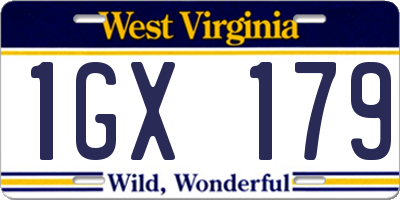 WV license plate 1GX179