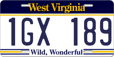 WV license plate 1GX189