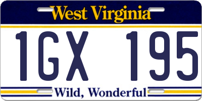WV license plate 1GX195