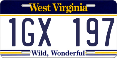 WV license plate 1GX197