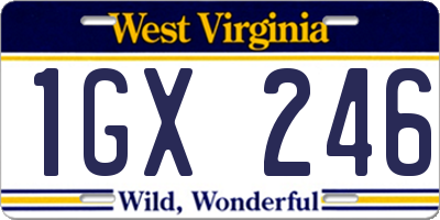 WV license plate 1GX246