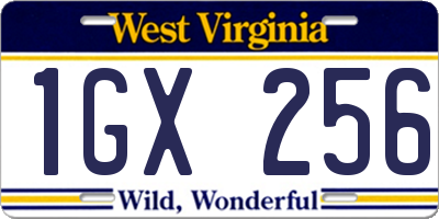 WV license plate 1GX256
