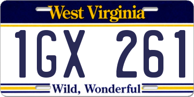 WV license plate 1GX261