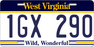 WV license plate 1GX290