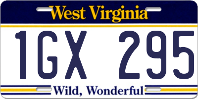 WV license plate 1GX295