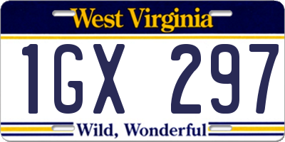 WV license plate 1GX297