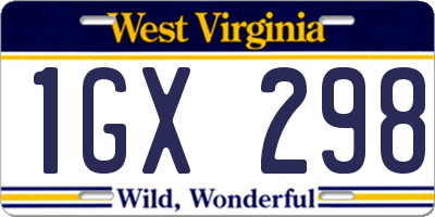 WV license plate 1GX298