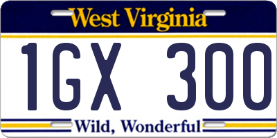 WV license plate 1GX300