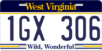 WV license plate 1GX306