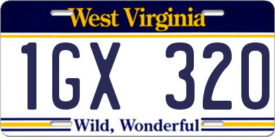 WV license plate 1GX320