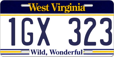 WV license plate 1GX323