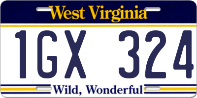 WV license plate 1GX324