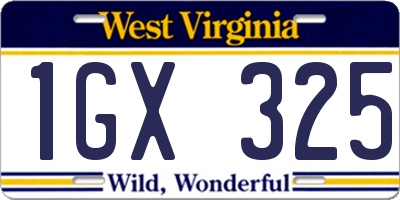 WV license plate 1GX325