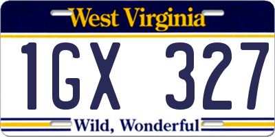 WV license plate 1GX327