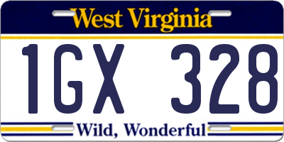 WV license plate 1GX328
