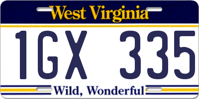 WV license plate 1GX335